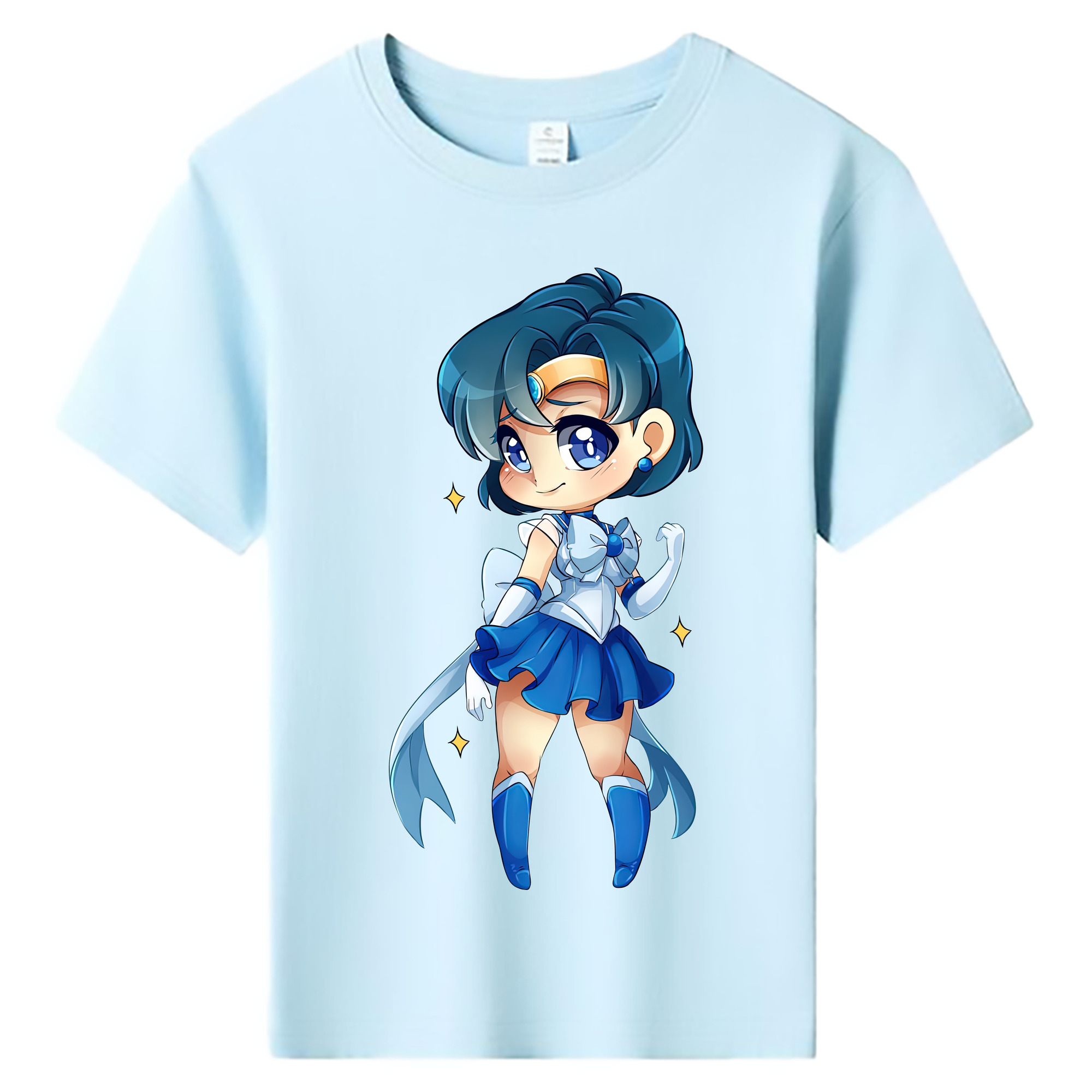 （画像用） 美少女戦士セーラームーン 水野 亜美 みずの あみ Sailor Moon Mizuno Ami 綿100％キッズTシャツ（フロントプリント）